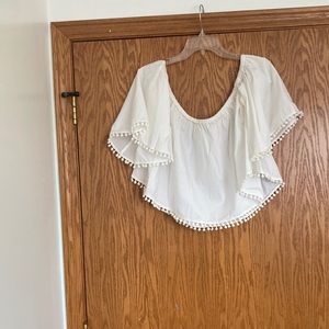 Summer white off the shoulder crop top